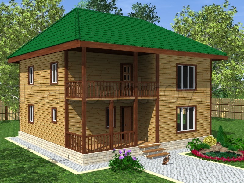 Каркасный дом 10х10 ДП34