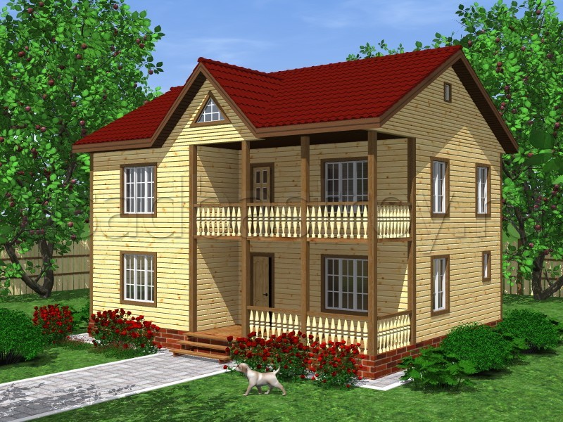 Дом с террасой 8х10,5 ДП24