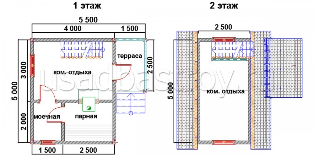 Баня из бруса 5.5x5 БП7: фото 4