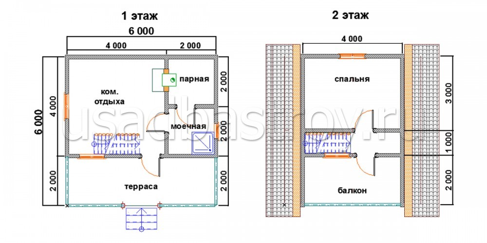 Баня из бруса 6x6 БП9: фото 4