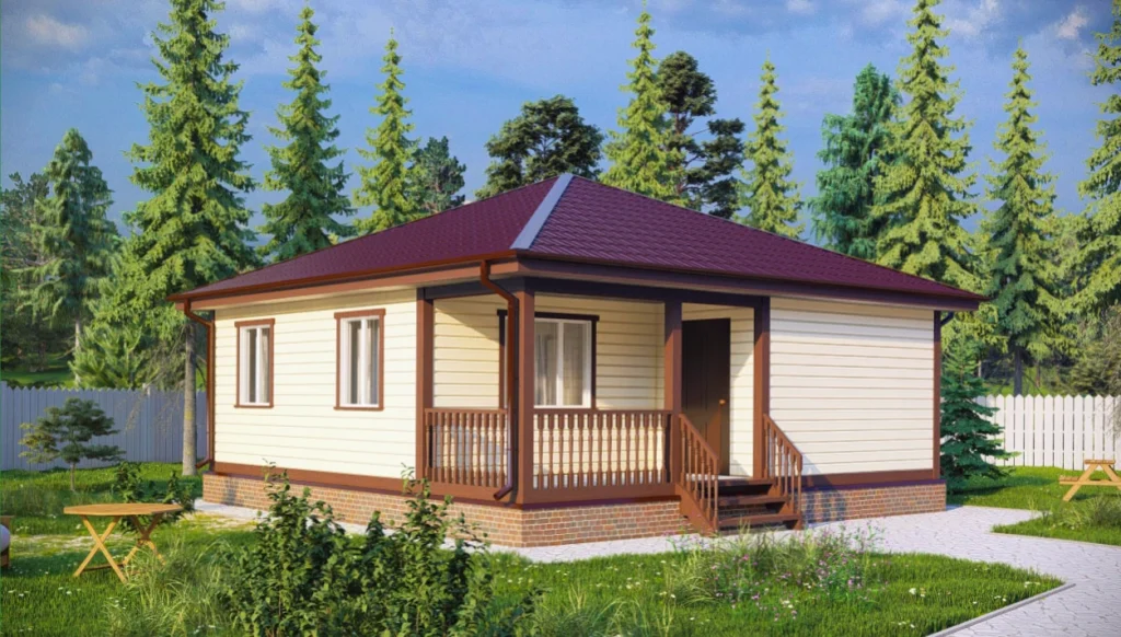 Каркасный дом 8x8 ТД32