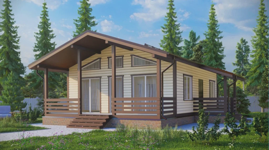 Каркасный дом 11x7,5 ТД07