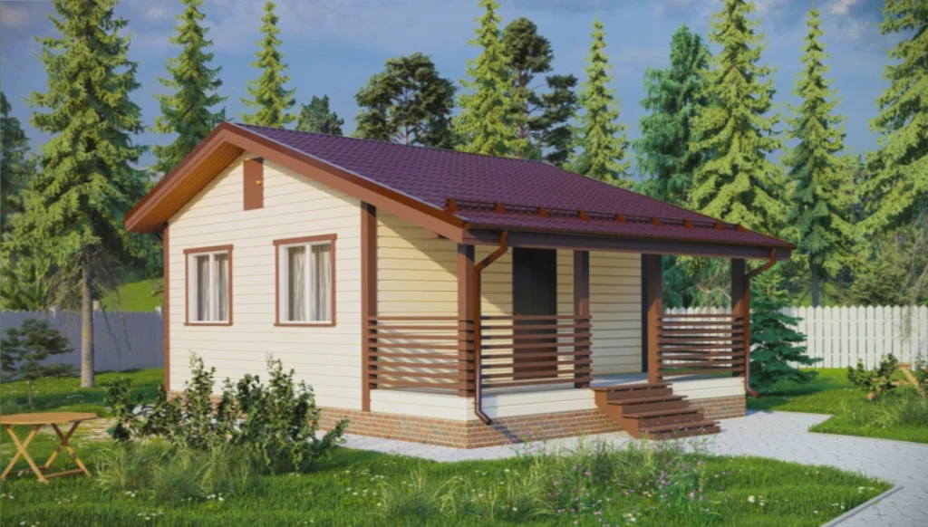 Каркасный дом 6x8 ТД27