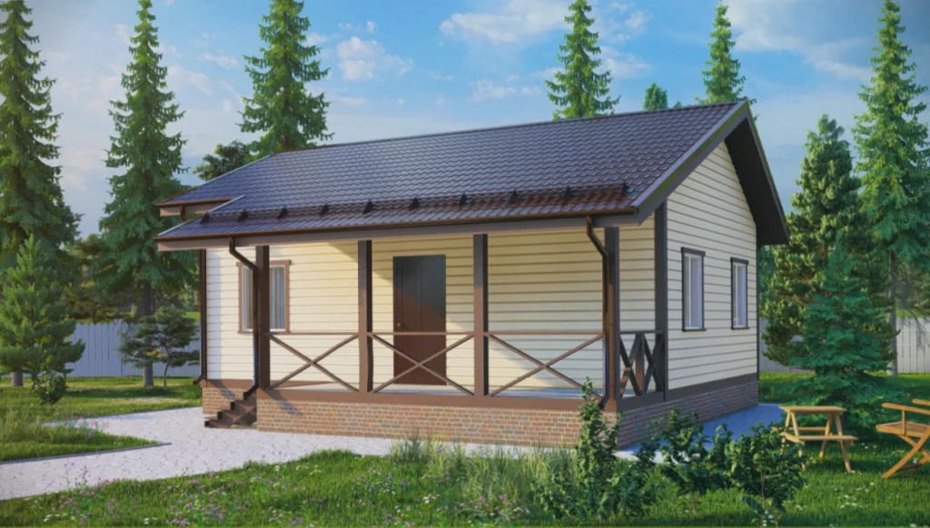 Каркасный дом 9x8 ТД18