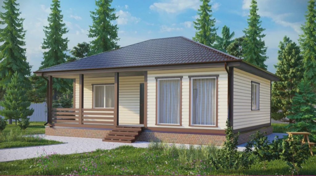 Каркасный дом 10x8 ТД15