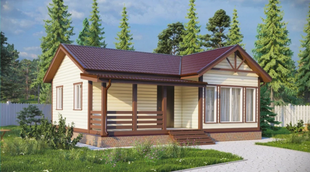 Каркасный дом 7,5x9 ТД25