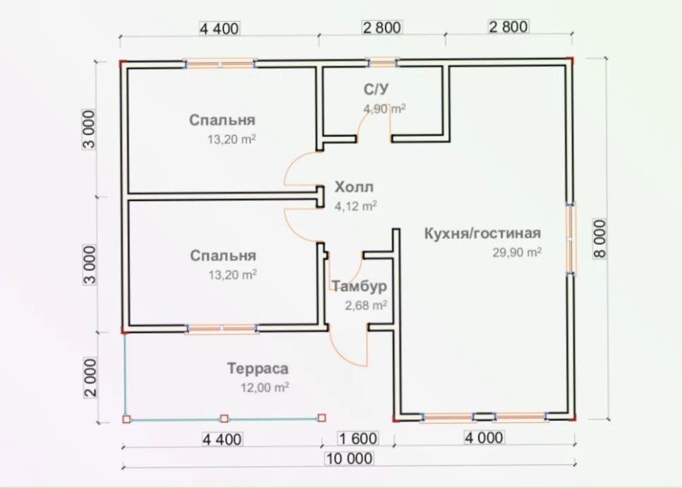 Каркасный дом 10x8 ТД15: фото 4